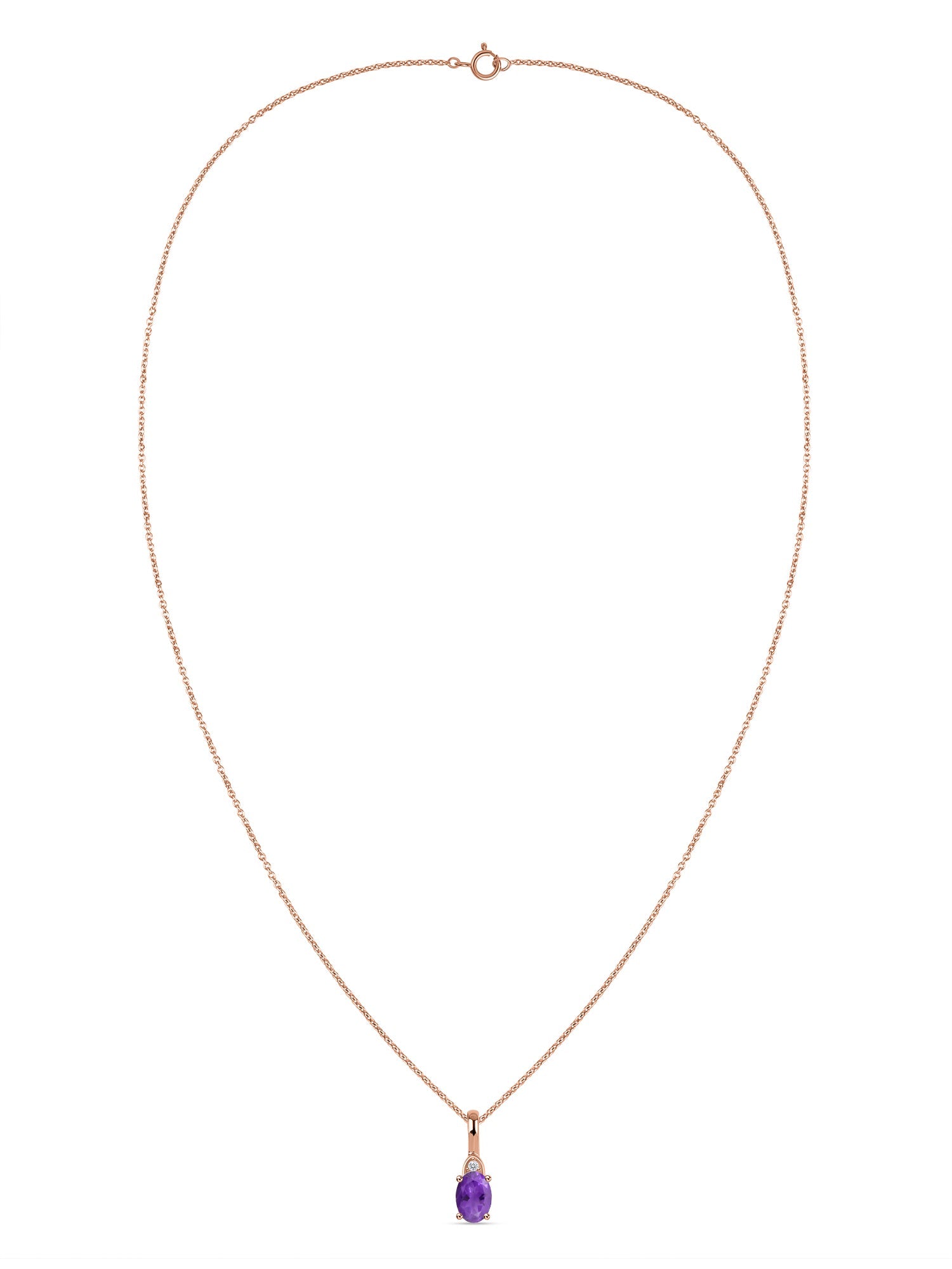 Natural Amethyst Gold Pendant With Chain