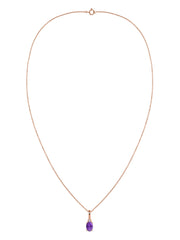 Natural Amethyst Gold Pendant With Chain