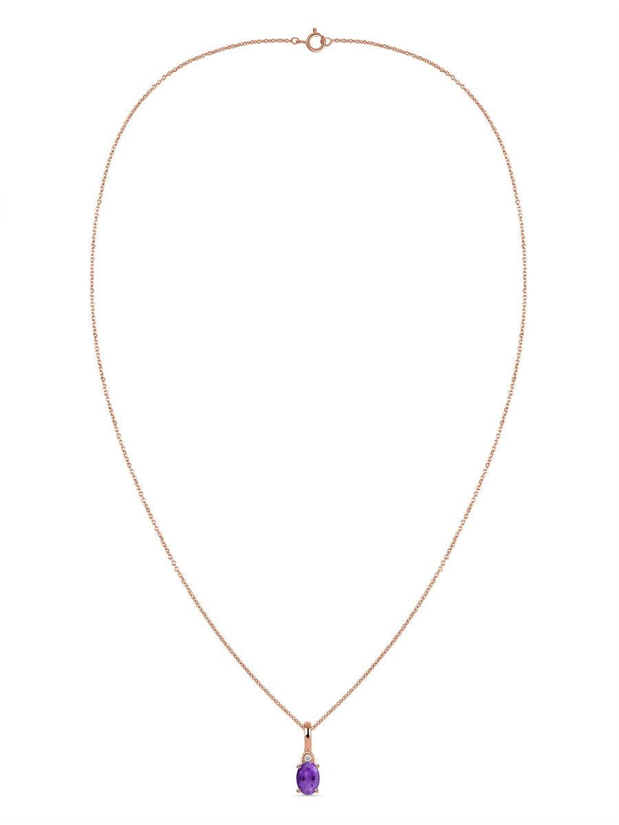 Natural Amethyst Gold Pendant With Chain