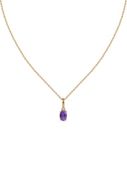 Natural Amethyst Gold Pendant With Chain