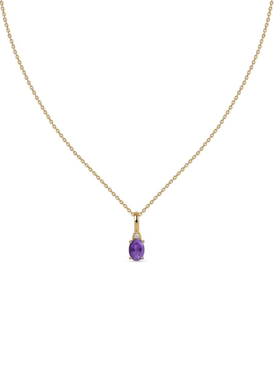 Natural Amethyst Gold Pendant With Chain