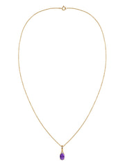 Natural Amethyst Gold Pendant With Chain