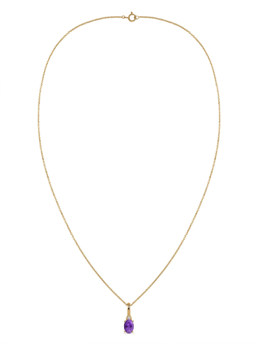 Natural Amethyst Gold Pendant With Chain