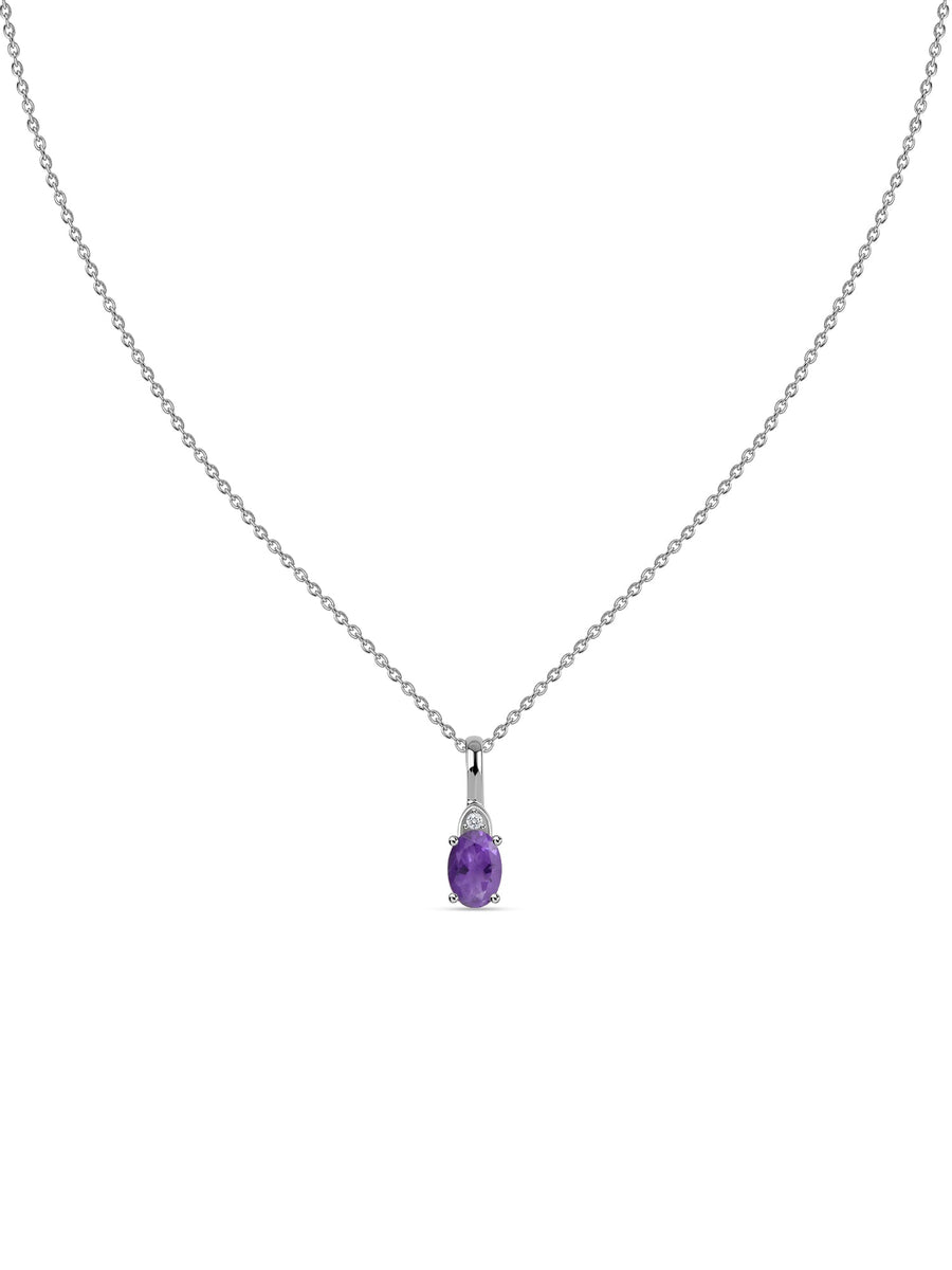 Natural Amethyst Gold Pendant With Chain