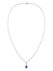 Natural Amethyst Gold Pendant With Chain