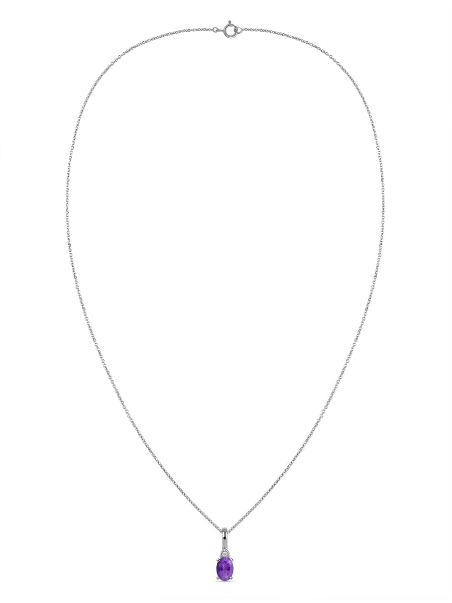 Natural Amethyst Gold Pendant With Chain