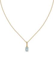 Natural Aquamarine Gold Pendant With Chain