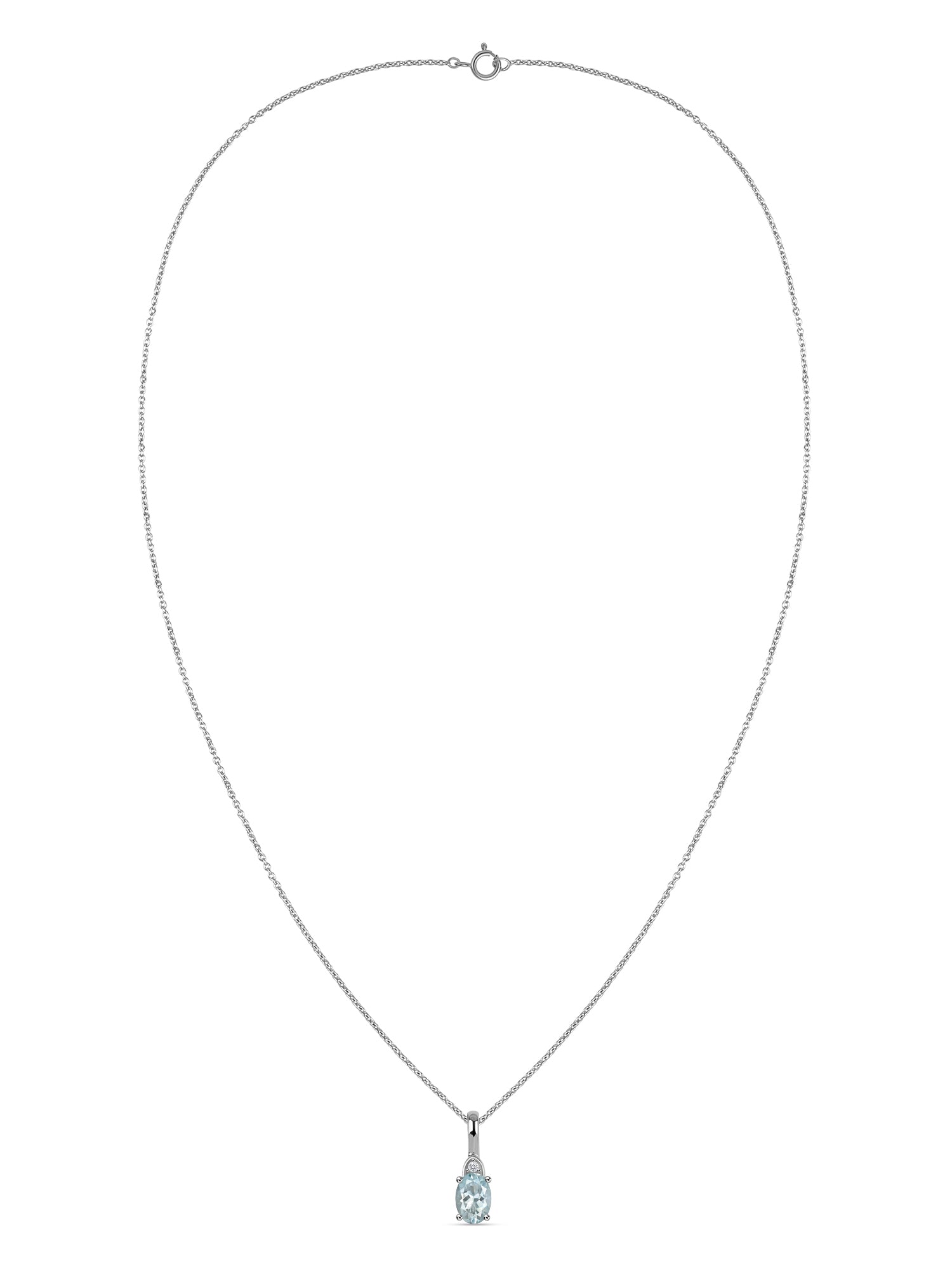 Natural Aquamarine Gold Pendant With Chain