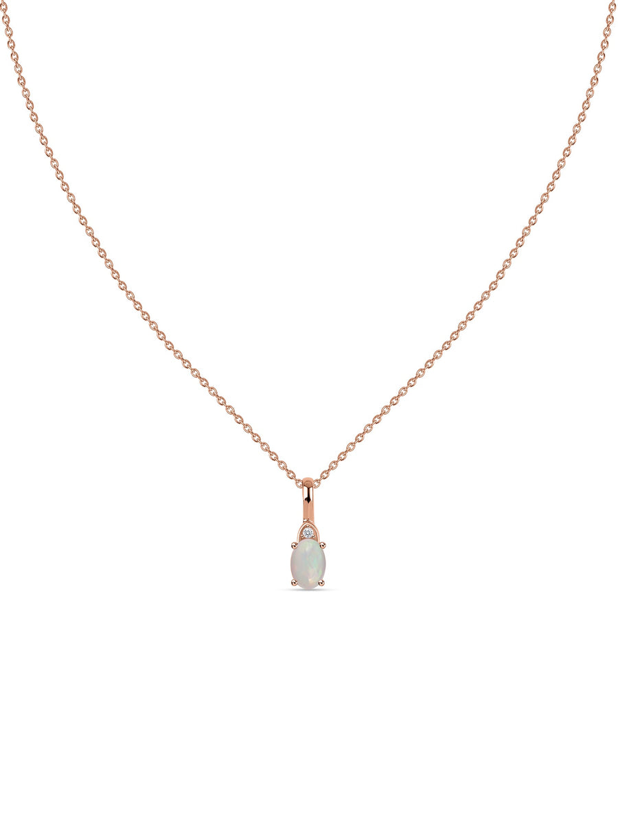 Natural Ethiopian Opal Gold Pendant With Chain