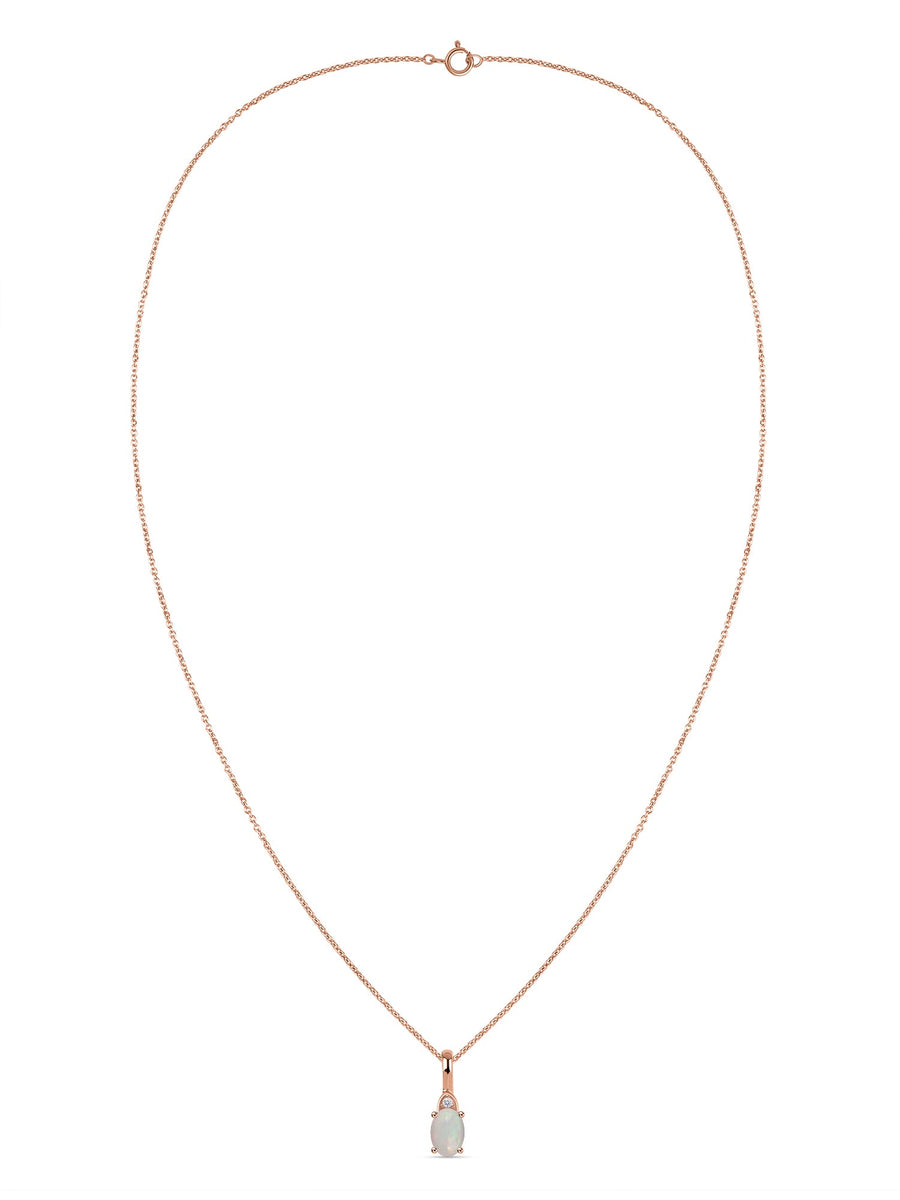 Natural Ethiopian Opal Gold Pendant With Chain