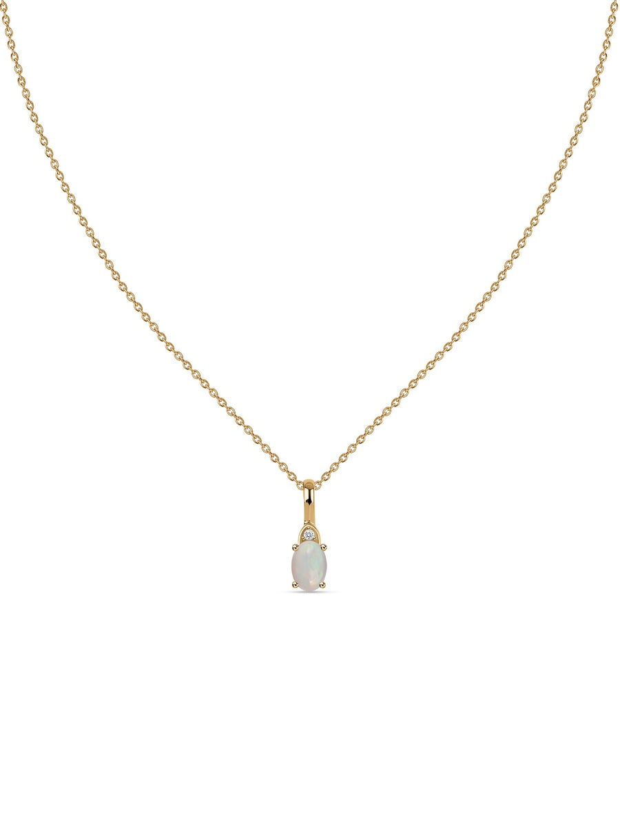 Natural Ethiopian Opal Gold Pendant With Chain