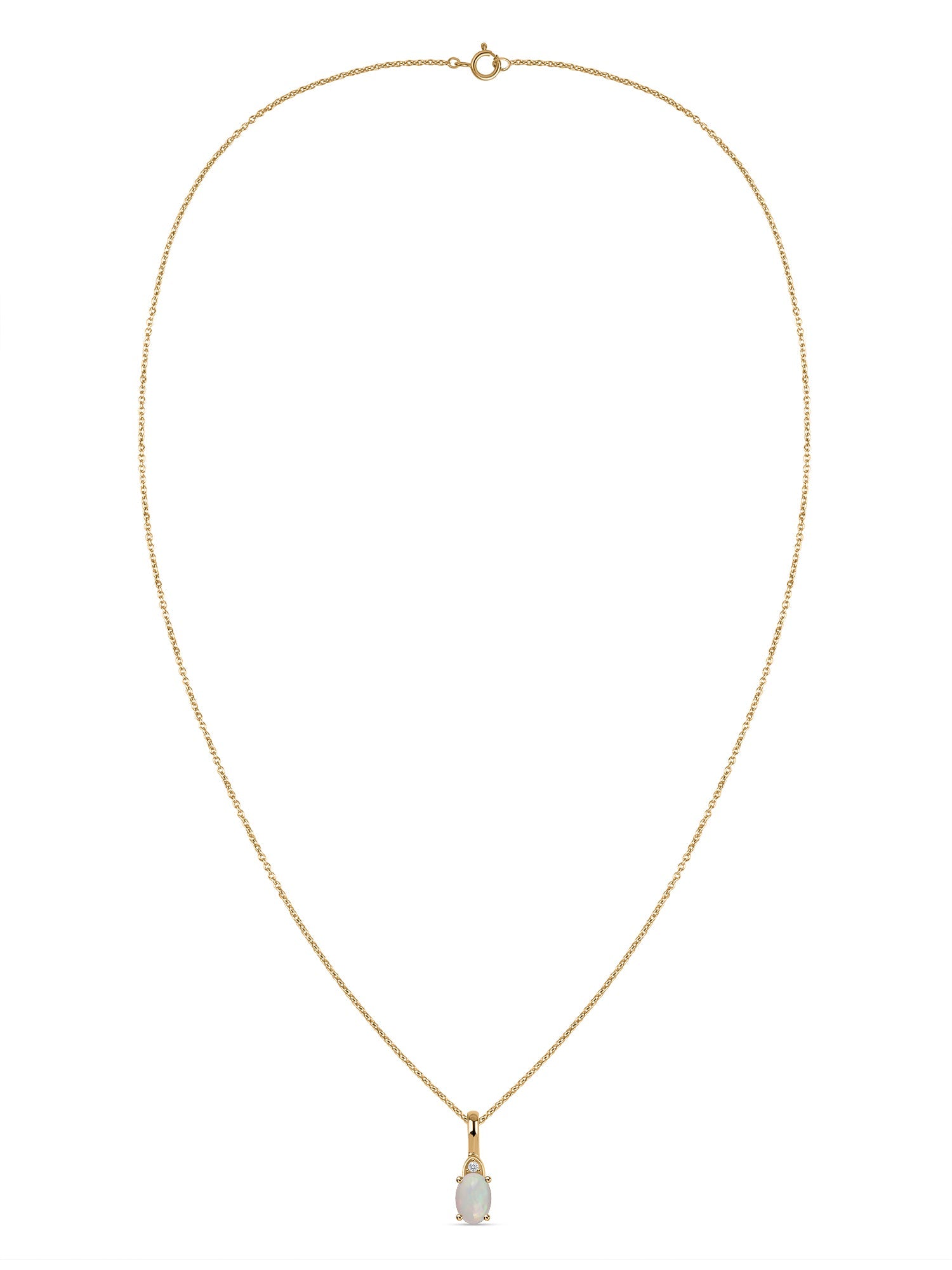 Natural Ethiopian Opal Gold Pendant With Chain