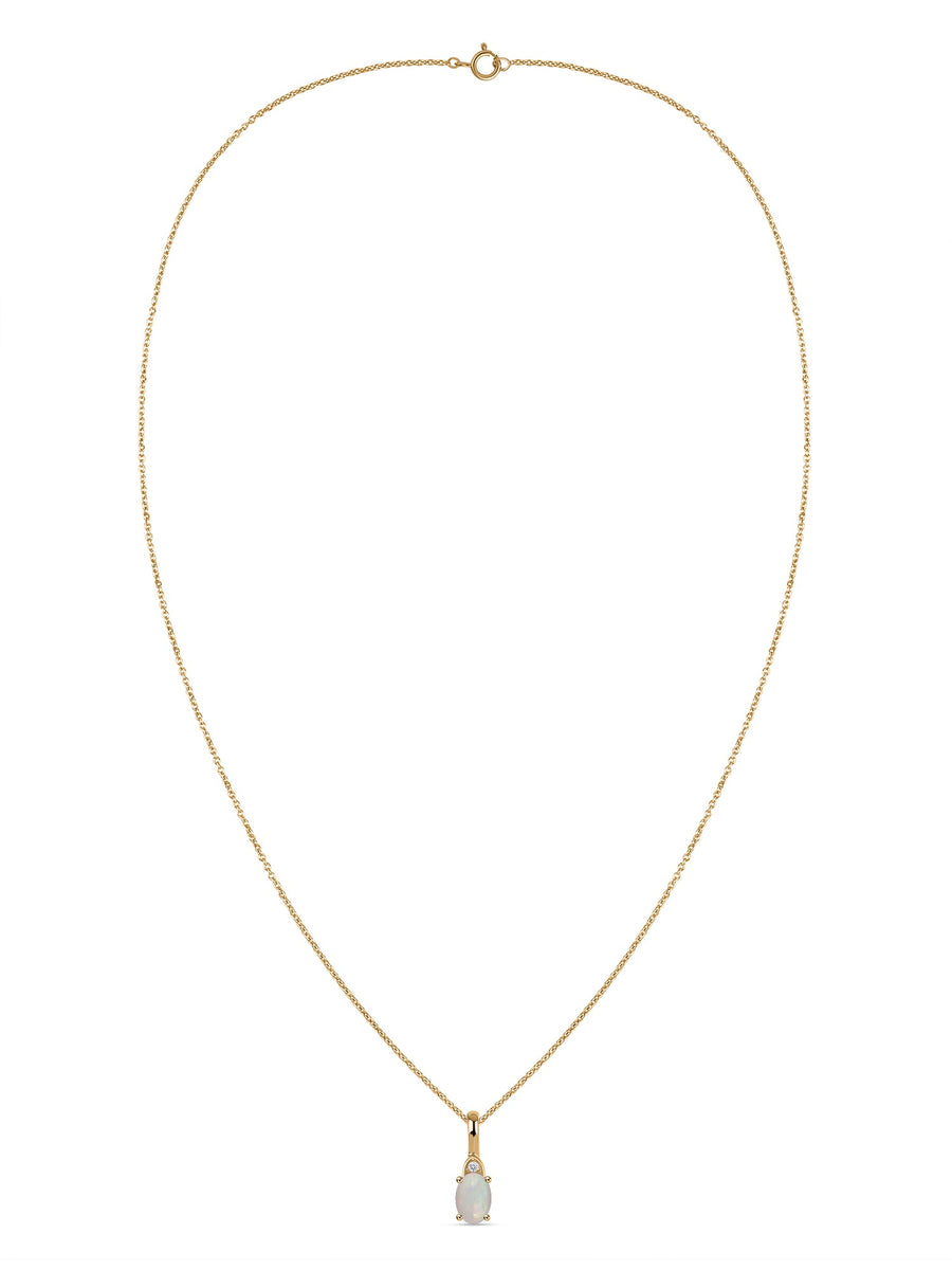 Natural Ethiopian Opal Gold Pendant With Chain