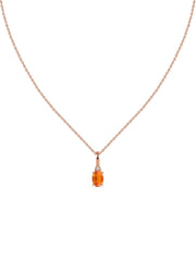 Natural Fire Opal Gold Pendant With Chain