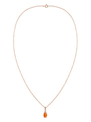 Natural Fire Opal Gold Pendant With Chain