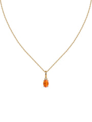 Natural Fire Opal Gold Pendant With Chain