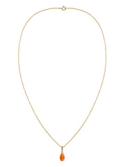 Natural Fire Opal Gold Pendant With Chain