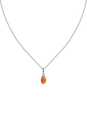 Natural Fire Opal Gold Pendant With Chain