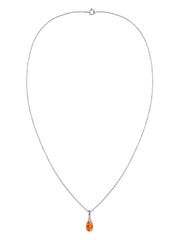 Natural Fire Opal Gold Pendant With Chain