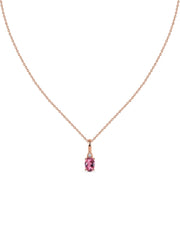 Natural Pink Tourmaline Gold Pendant With Chain