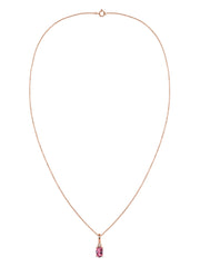 Natural Pink Tourmaline Gold Pendant With Chain