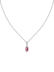 Natural Pink Tourmaline Gold Pendant With Chain