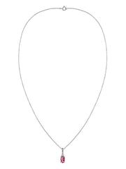 Natural Pink Tourmaline Gold Pendant With Chain