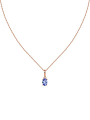 Natural Tanzanite Gold Pendant With Chain
