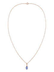 Natural Tanzanite Gold Pendant With Chain