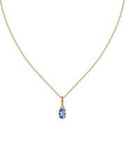Natural Tanzanite Gold Pendant With Chain