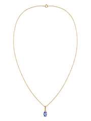 Natural Tanzanite Gold Pendant With Chain