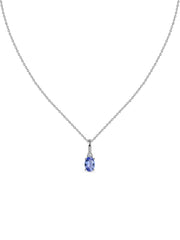 Natural Tanzanite Gold Pendant With Chain