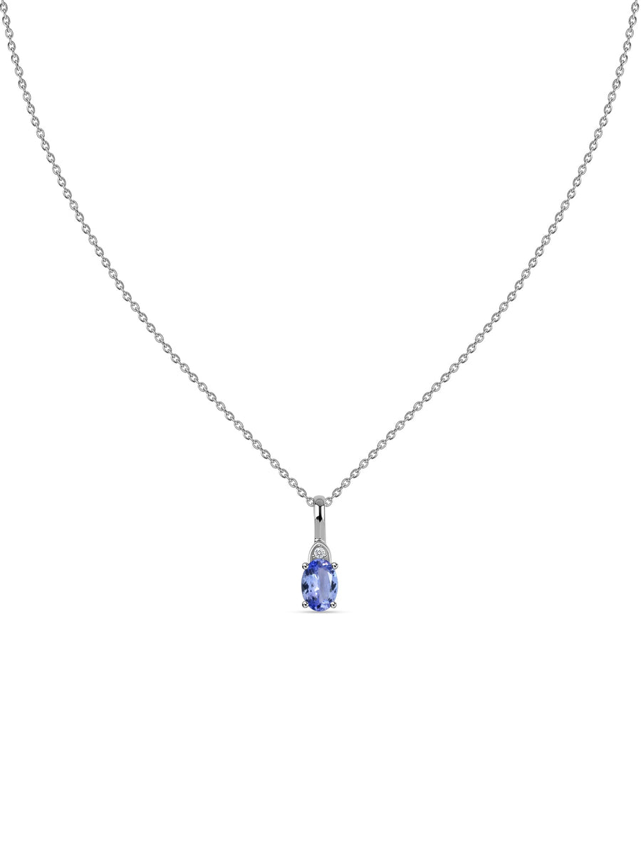 Natural Tanzanite Gold Pendant With Chain