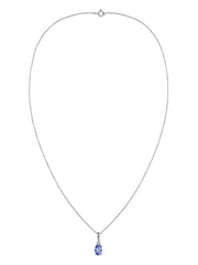 Natural Tanzanite Gold Pendant With Chain