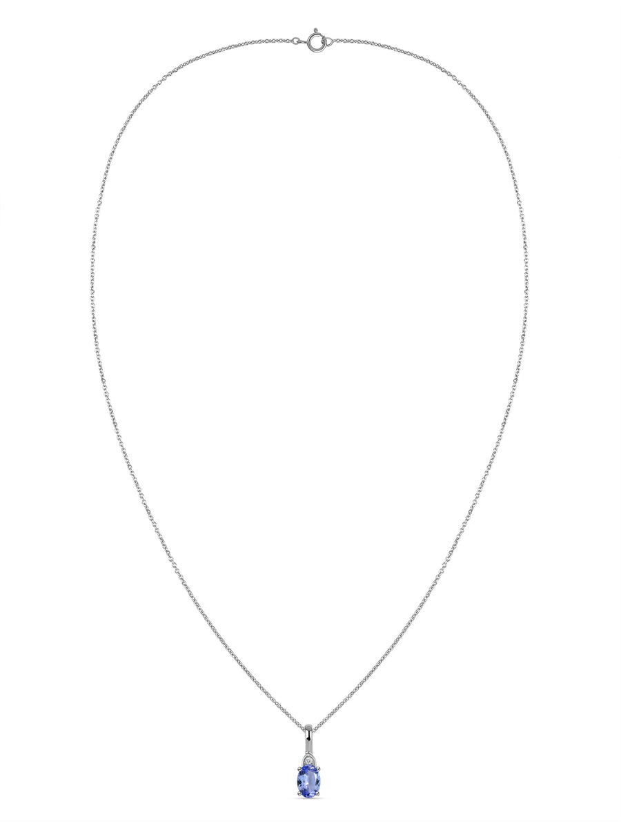 Natural Tanzanite Gold Pendant With Chain