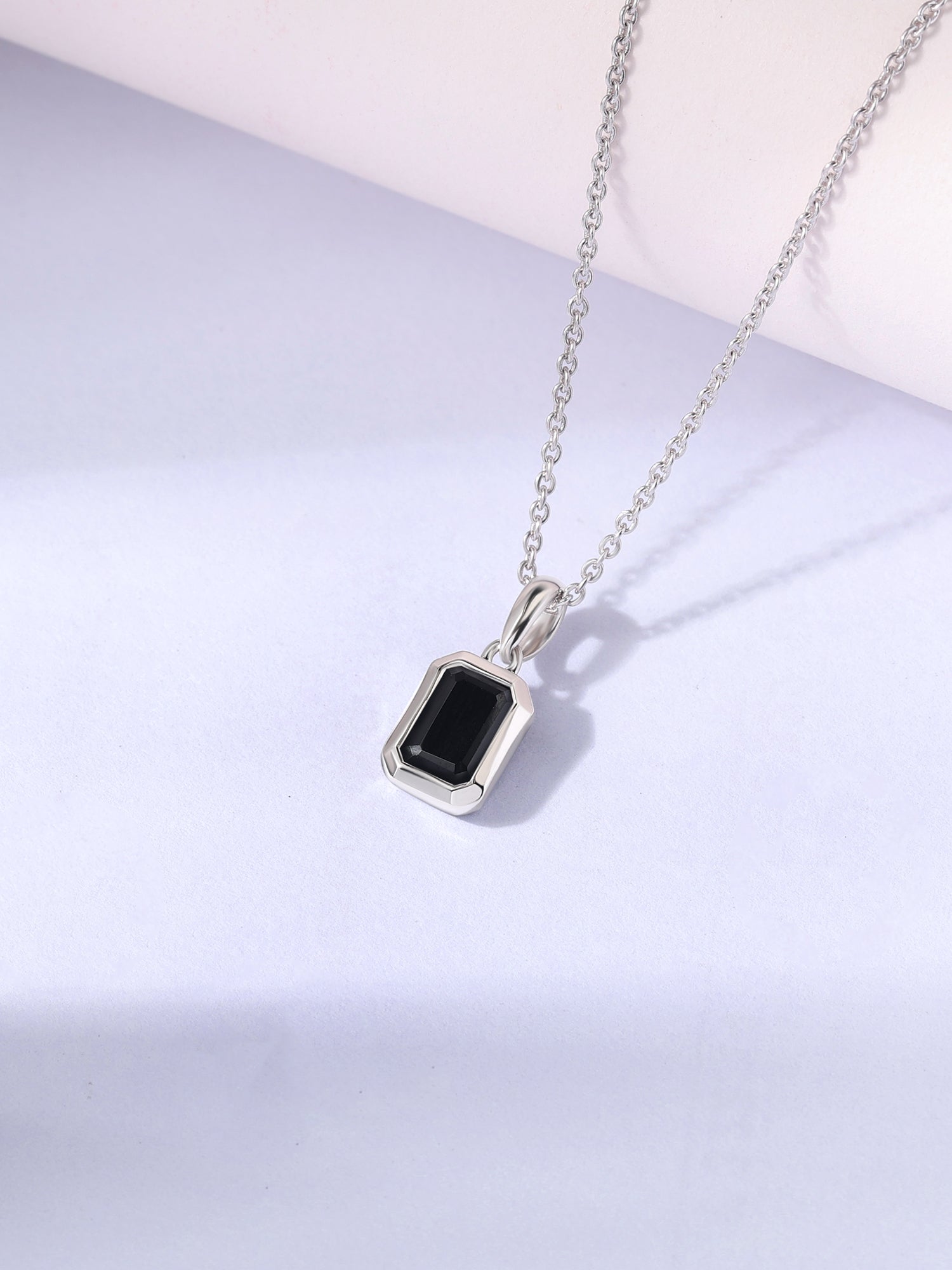 Midnight Glow Silver Pendant With chain