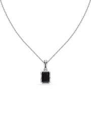 Midnight Glow Silver Pendant With chain