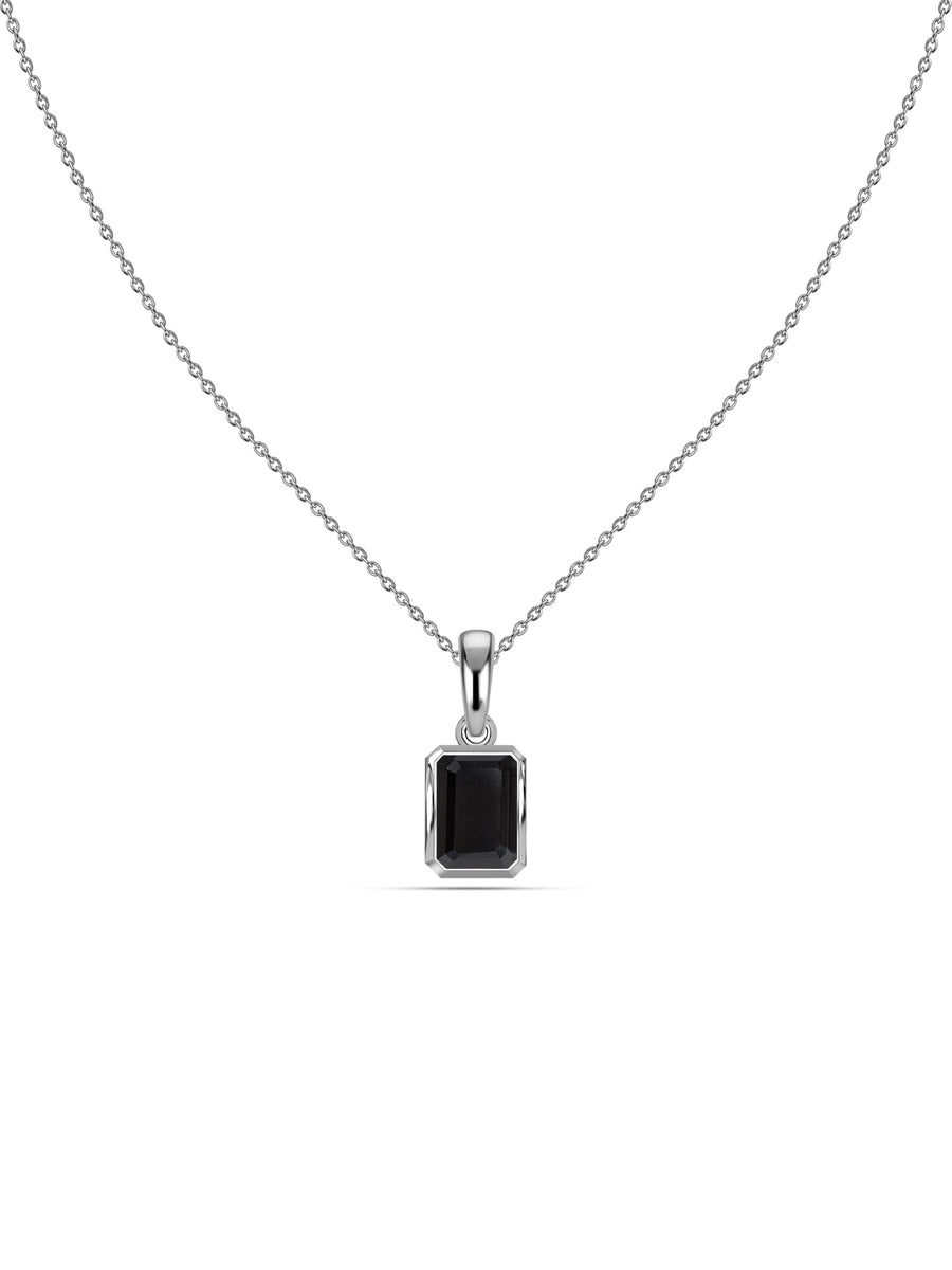 Midnight Glow Silver Pendant With chain