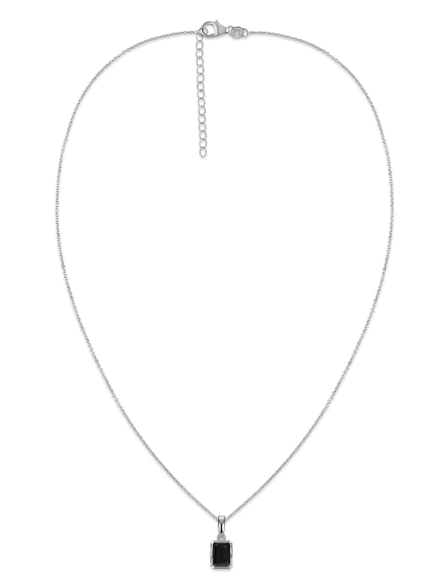 Midnight Glow Silver Pendant With chain