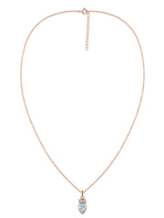 Natural Aquamarine Teardrop Gold Pendant with Chain