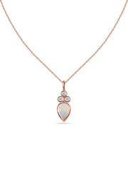 Natural Ethiopian Opal Teardrop Gold Pendant with Chain