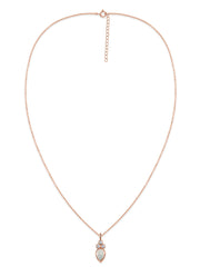 Natural Ethiopian Opal Teardrop Gold Pendant with Chain