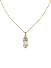 Natural Ethiopian Opal Teardrop Gold Pendant with Chain