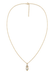 Natural Ethiopian Opal Teardrop Gold Pendant with Chain