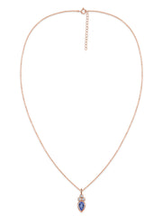 Natural Tanzanite Teardrop Gold Pendant with Chain