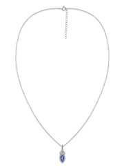 Natural Tanzanite Teardrop Gold Pendant with Chain