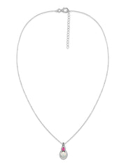 Natural Opal & Pink Tourmaline Gold Drop Pendant with Chain