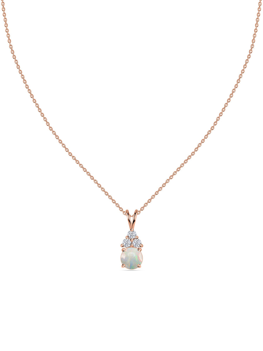 Ethiopian Opal Gold Pendant with LGD Accents