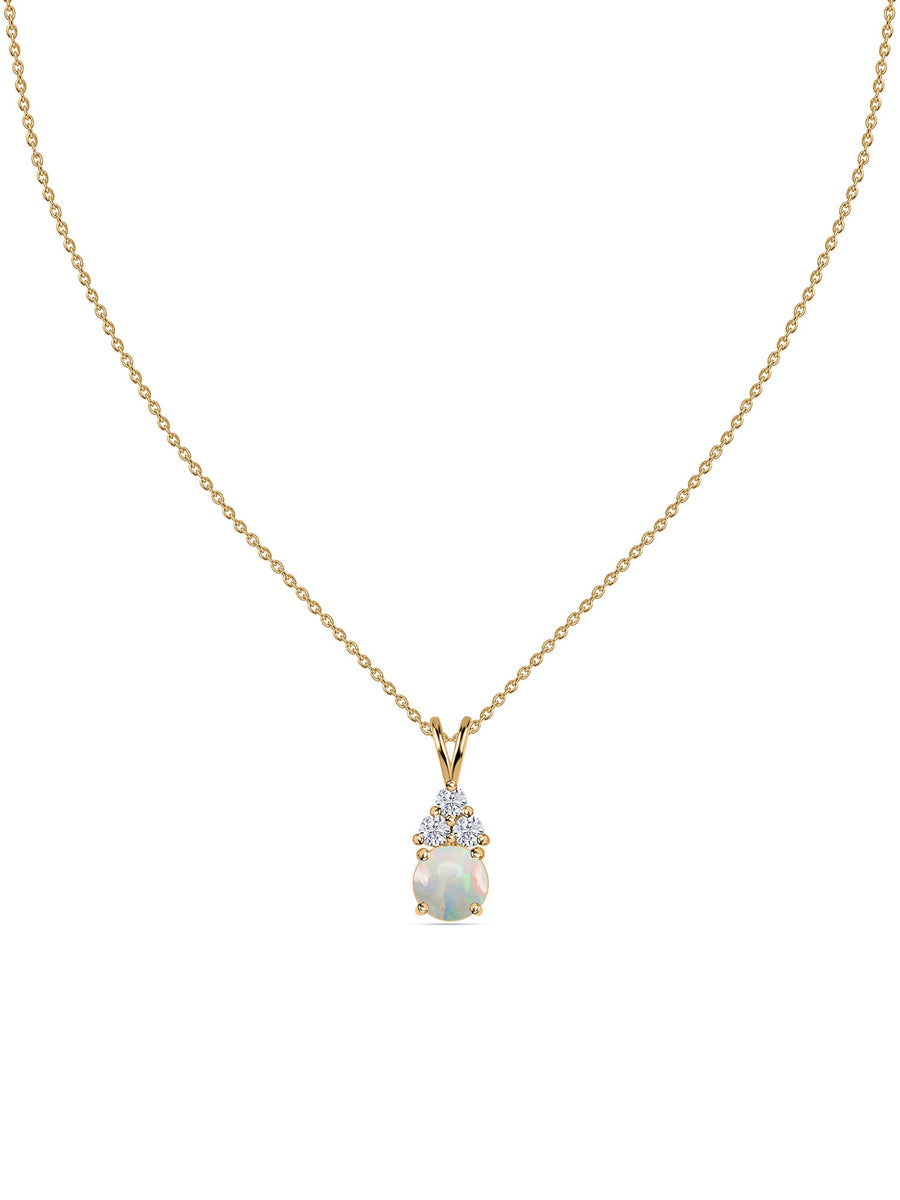 Ethiopian Opal Gold Pendant with LGD Accents