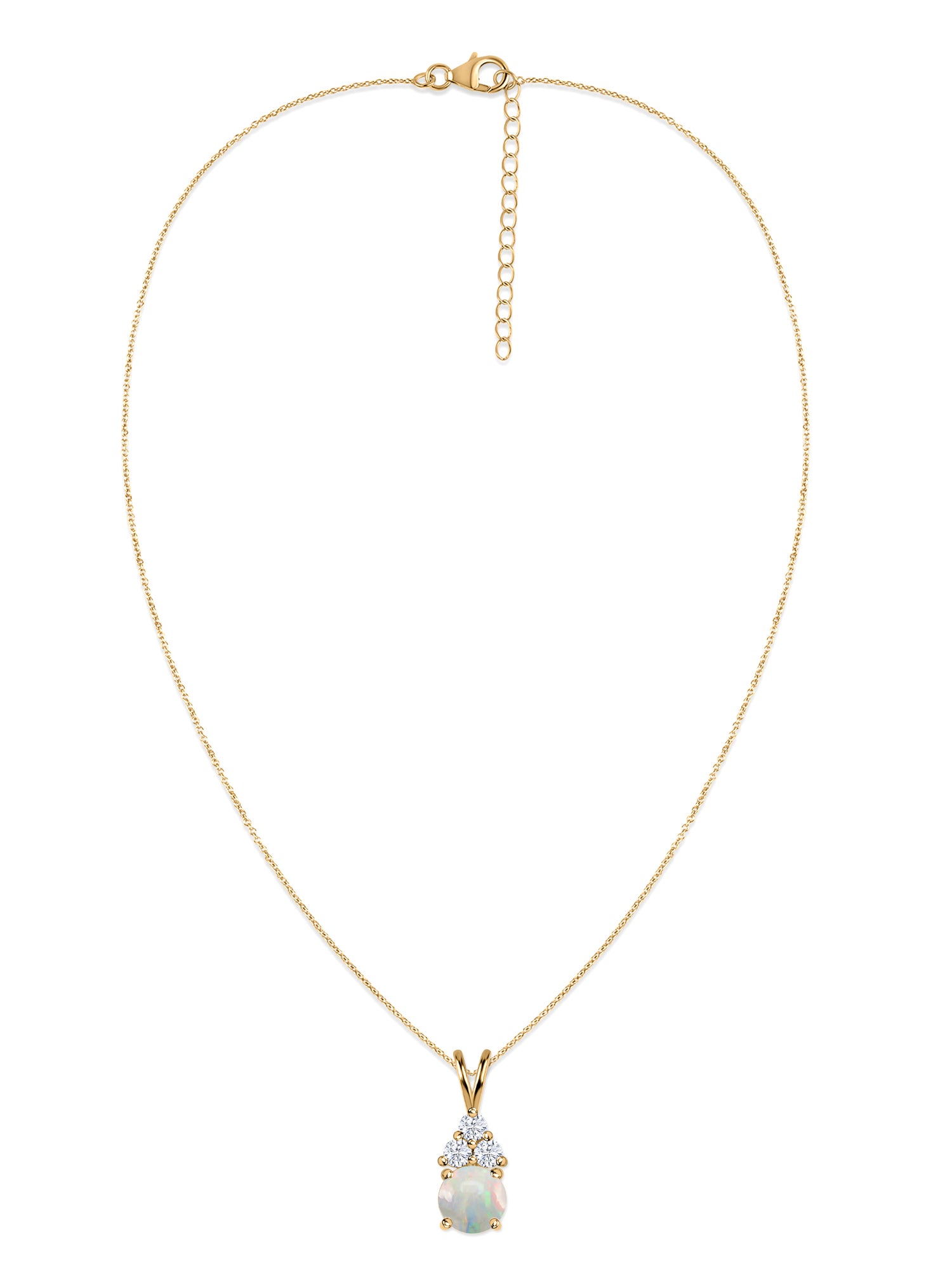 Ethiopian Opal Gold Pendant with LGD Accents